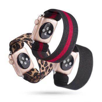 

watch accessories strap for apple watch 5/4/3/2/1 iwatch apple watch band 38mm 40mm 42mm 44mm Double-Layer Stretchy nylon Loop