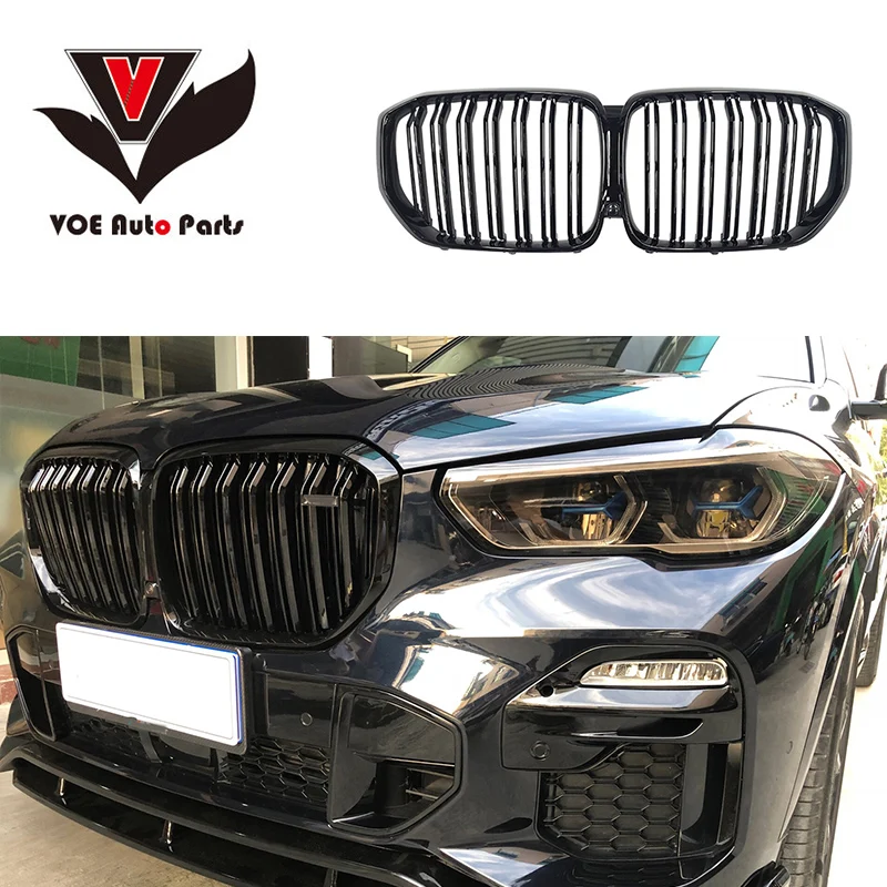 G05 2-slat ABS глянцевый черный передняя гоночная решетка для BMW New X5 2019 2020 | Автомобили и
