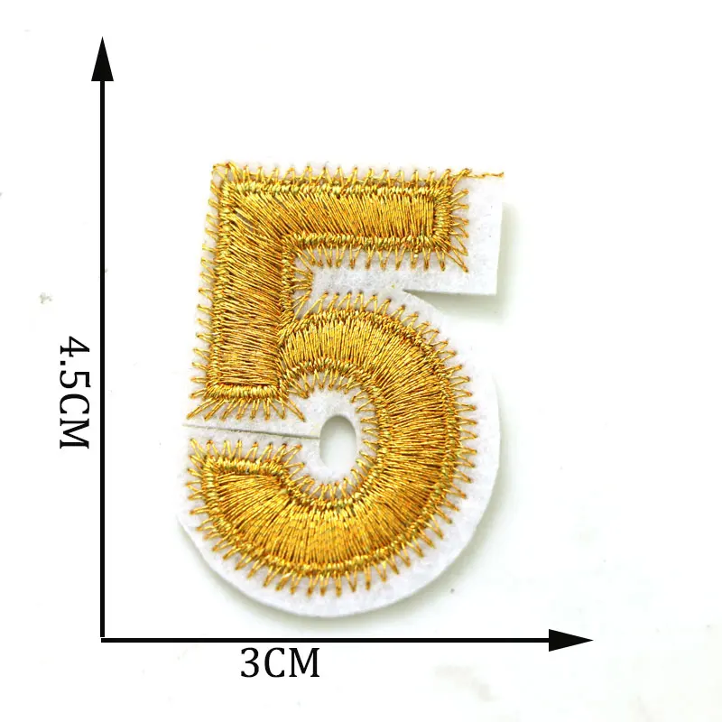 0-9 anzahl GoldenEmbroidery Nähen Eisen Auf Patch Arabischen Digitalen Aufkleber Für Abzeichen Tasche Hut Jeans Jacken Kleidung DIY applique Handwerk – Detail 9
