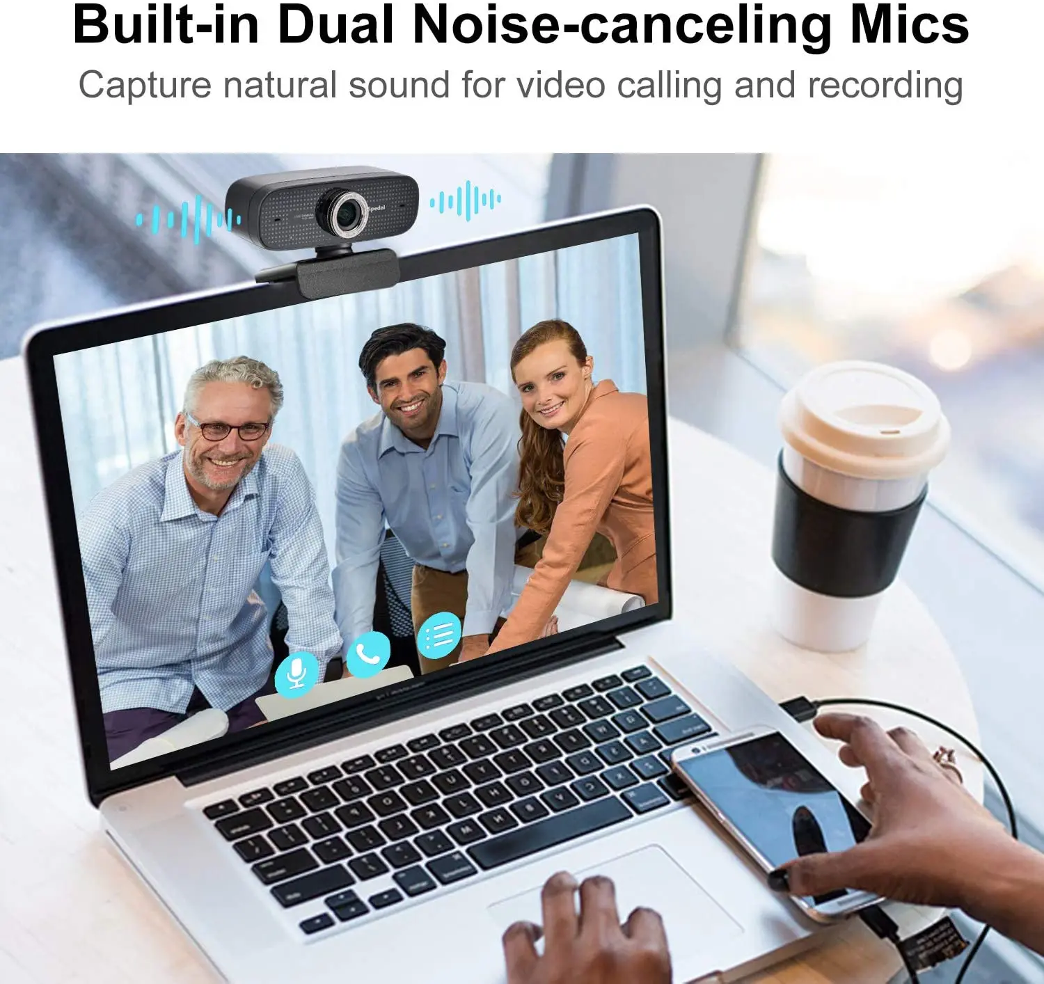 Webcam Spedal C922 1080p Full hd com Microfone Redutor de Ruído Câmera com Microfone Embutido para Transmissão ao Vivo em Computador e Laptop - Imagem 4
