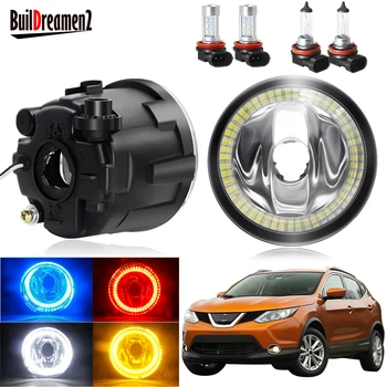 

Angel Eye Fog Light Assembly For Nissan Rogue 2010 2011 2012 2013 2014 Car H11 Front Bumper Fog Light With Halo Ring DRL 12V