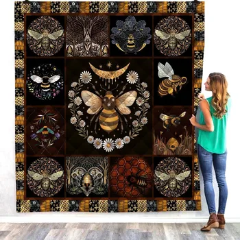 

Anime Bee Butterfly Print Home Sofa Cover Quilt Queen King For Bed Watching Blanket Soft Travel Hotel Warm Blanket Cotton Quilt