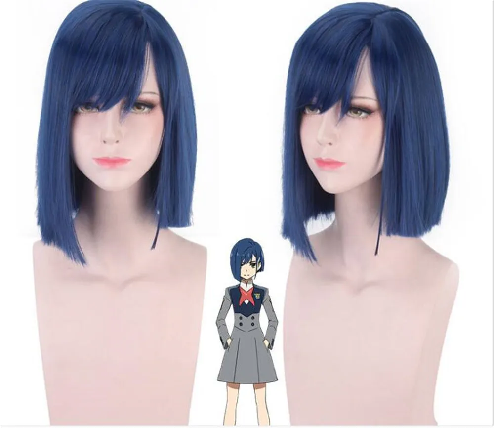 DARLING in the FRANXX 015 Косплей парики Ichigo короткие синие волосы Perucas парик C057|Аксессуары