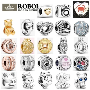 

High Quality Original 925 Sterling Silver Charm Beads with Original Engraving Suitable for DIY Bracelet Necklace Free Shipping