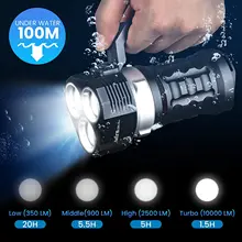 10000 Lm Underwater 500M XM-LT6 LED Scuba Diving 18650 Flashlight Torch Lamp LK 10000 Lm Underwater 500M XM-LT6 LED Scuba Diving 18650 Flashlight Torch Lamp LK