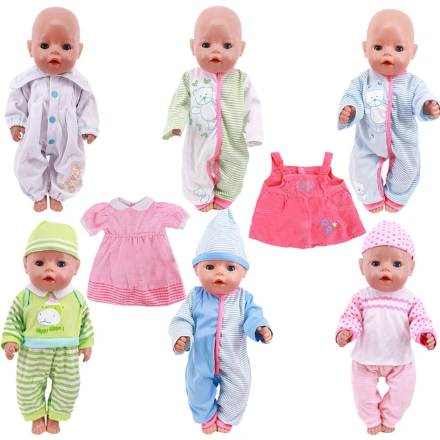 Oyuncak bebek giysileri sevimli çizgili hayvanlar pijama şapkalar 18 inç  amerikan ve 43 Cm Reborn bebek bebek aksesuarları OG kız oyuncak bebekler -  AliExpress