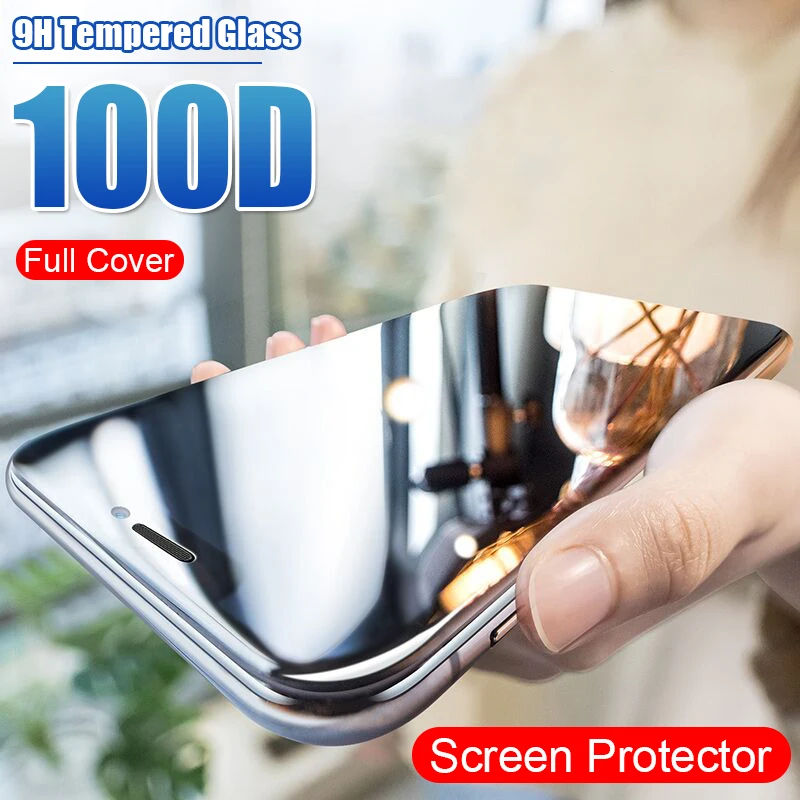 

100D Edge Screen Protector Glass Film For IPhone 8 7 6 6s Plus XR XS Tempered Glass For IPhone XS Max X Protective Glass Cover