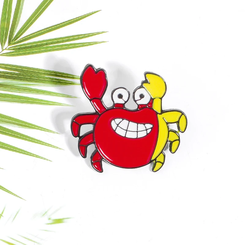 Cartoon Smile Crab Enamel Pin Sea Animal Brooches Backpack Clothing Jewelry Badge Gift For Women Men | Украшения и аксессуары