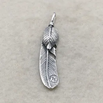 

Takahashi Kagura Goro's Creative Hand 925 Sterling Silver Small Leaf Men Women Pendant Necklace Retro Thai Silver Jewelry