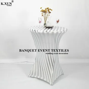 

Mettalic Wedding Table Cover Spandex Cocktail Table Cloth Lycra High Bar Table Linen Banquet Hotel Party Decoration