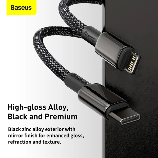 Baseus 20W PD USB Cable For iPhone 12 11 Pro XS Max XR X USB Type C Fast Charging Data Cable For Macbook iPad Mini Air Wire Cord 3