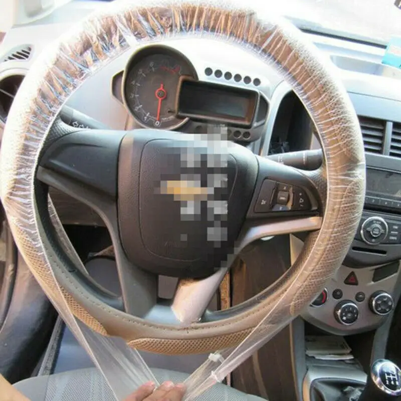 Универсальный 100 шт чехол рулевого колеса автомобиля для одноразовых пластиковых чехлов