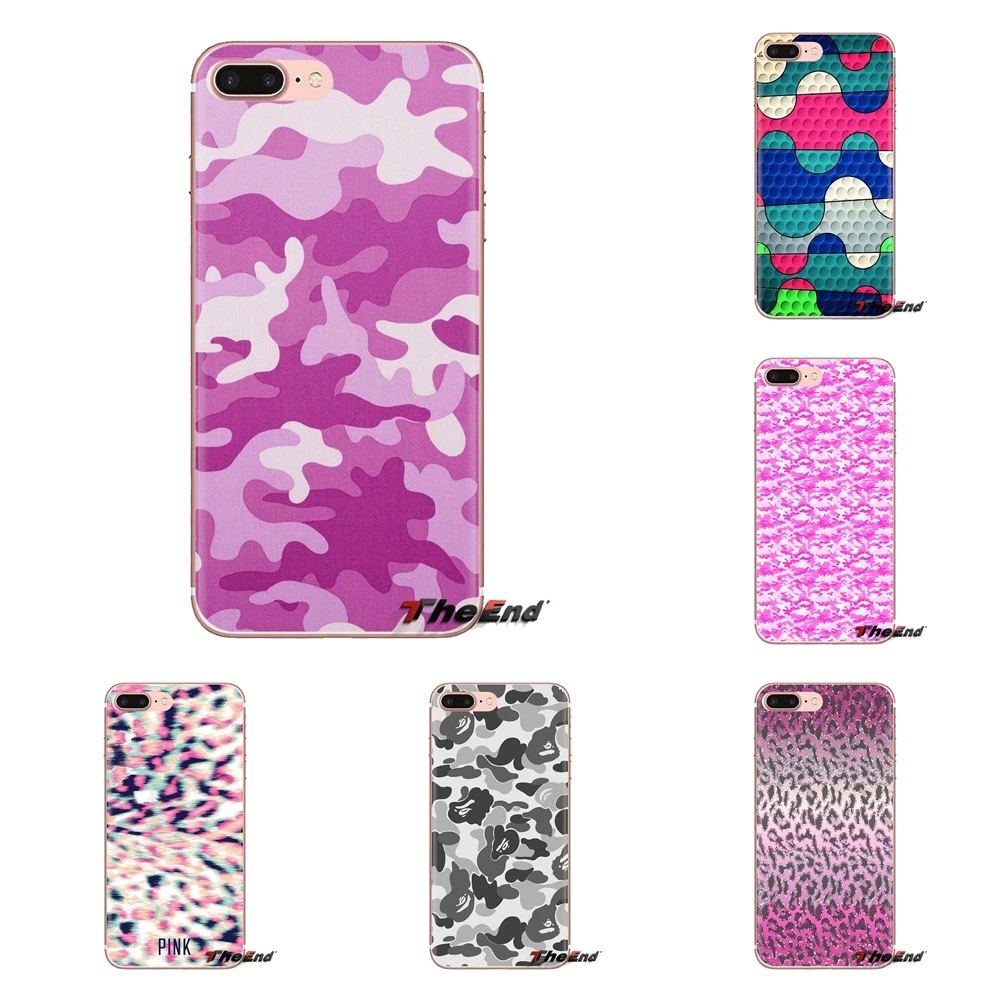 Для samsung Galaxy S2 S3 S4 S5 MINI S6 S7 edge S8 S9 Plus Note 2 3 4 5 8 Coque Fundas Розовый камуфляж мягкий