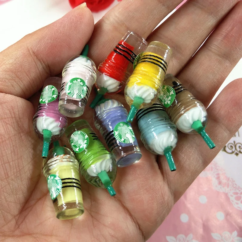 6PCS Dollhouse Miniature 1:6  1:12 Scale Ice-cream Coffee Cup Drink Pretend food Dollhouse Decor for 1/6 ob11 Doll Kitchen Toy 2