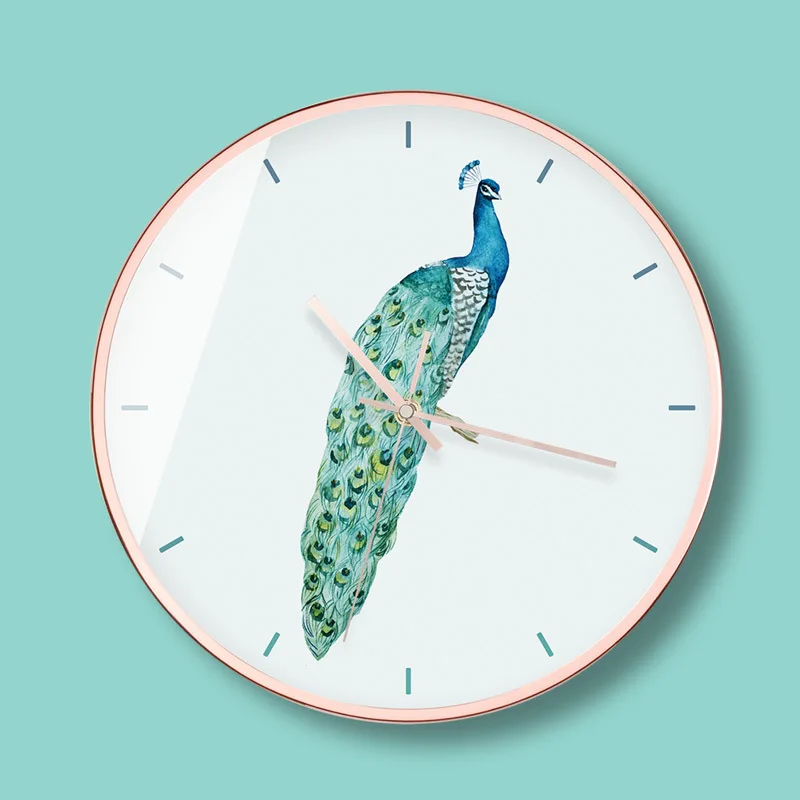 Stylish and elegant peacock wall clock exquisite design wall clock bar cafe living room bedroom