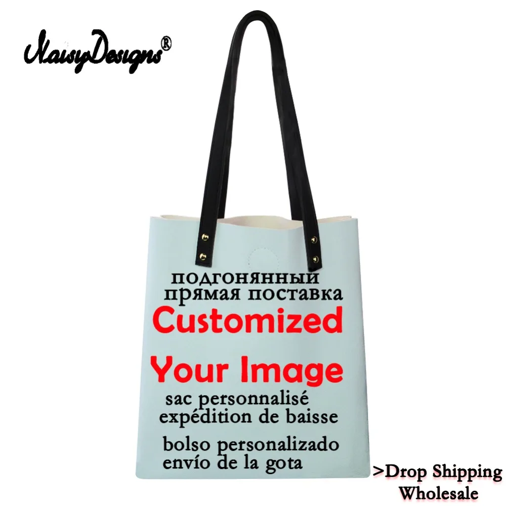 

Noisy Designs Custom PU Leather Totes Bags Female Large Shoulder Bags Your Own Love Picture Printed Shopping Bags For Teenager