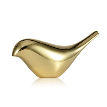 

Copper Bird Decoration Simple Line Small Animal Ornament Gold Color Cute Figurines Study Room Adornment Office Desk Accessorie