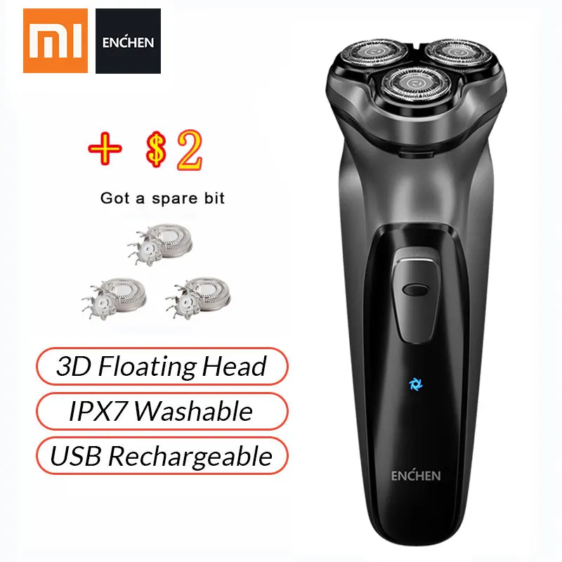 Enchen Electric Shaver Face Shaver BlackStone 3D Electric Razor For Men Washable USB Rechargeable Shaving Beard Machine Shaver 3