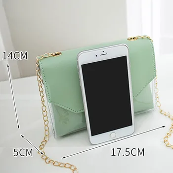 

Hot Selling Women Transparent Shoulder Bag Summer Square Cherry Fairy Messenger Crossbody Bags -B5