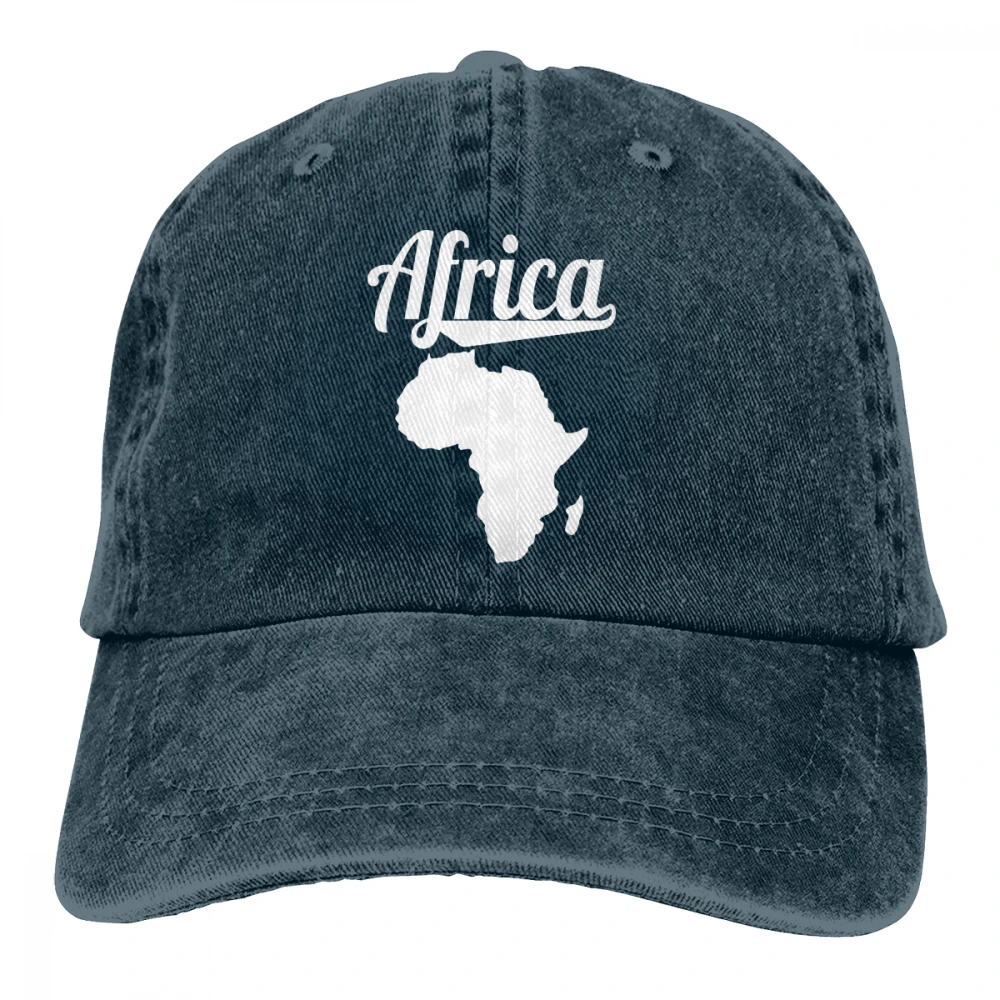 Африканские Прайд Африка Карта Casquette темно-синий унисекс Мужские Женские джинсовые бейсболка с ремешком кепки Регулируемый Гольф папа шляпа