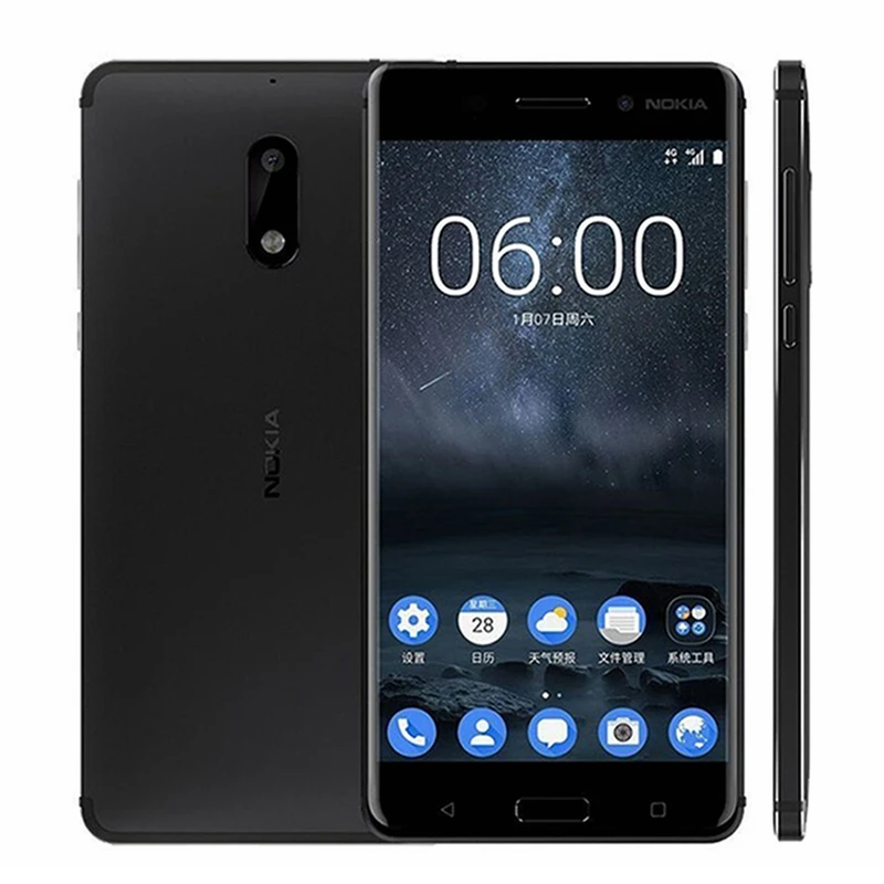 Сотовый телефон Nokia 6 две SIM карты Android Snapdragon 430 4 Гб ОЗУ 64 ПЗУ Восьмиядерный сканер