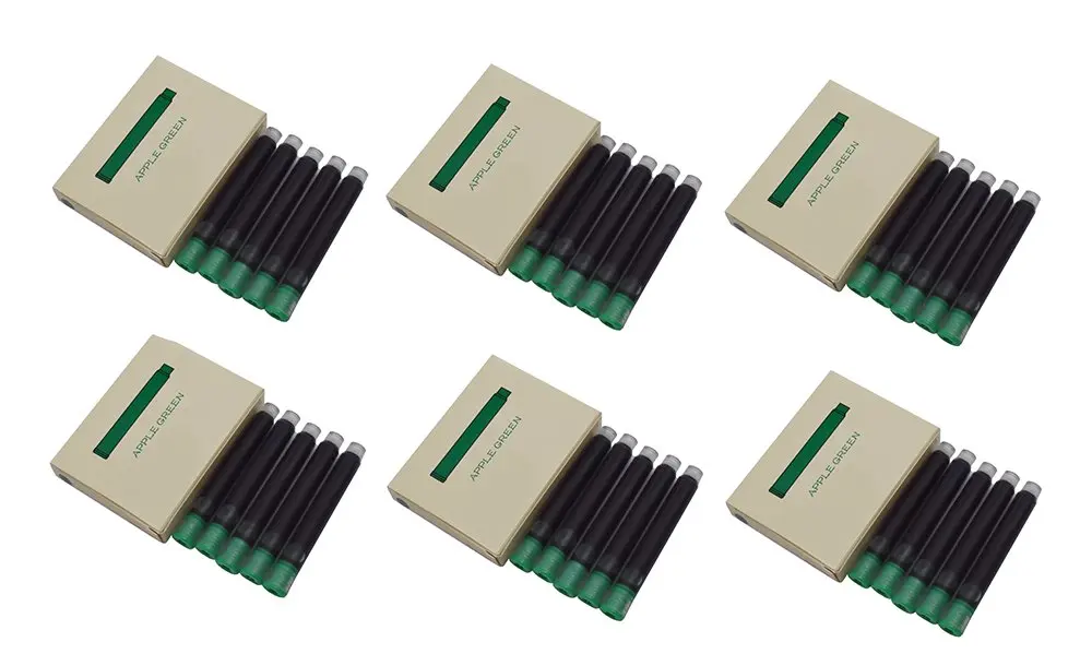 Green-30pcs 30 шт. перьевая ручка Jinhao чернильные картриджи красный/зеленый/фиолетовый/оранжевый Цвет Стандартный Размеры для Jinhao Duke Baoer Fuliwen ручка и так далее - Цвет графита: Green-30pcs