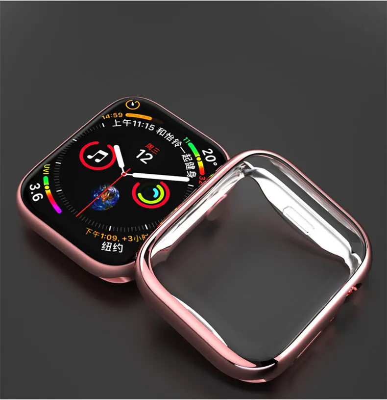 Cover for Apple Watch Case 45mm/41mm 44mm/40mm 42mm/38mm TPU bumper Accessories Screen Protector iWatch Series 6 4 3 SE 7 8 Case