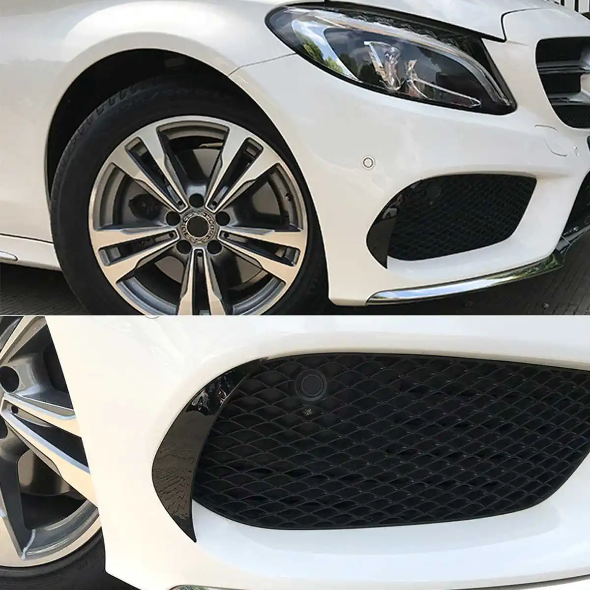 1 пара разветвитель переднего бампера Canard Air Vent Накладка для Mercedes-Benz C Class W205 Для AMG стайлинга автомобилей