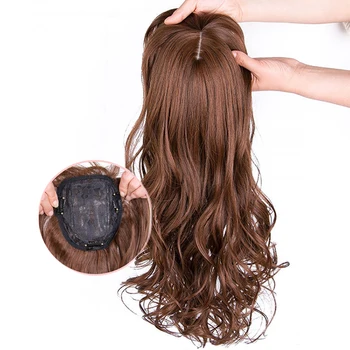 Natural Wave Women Synthetic Hair Topper Light One-piece Hair Extension with Bangs High Temperature Fiber Clip-in Hairpieces 1