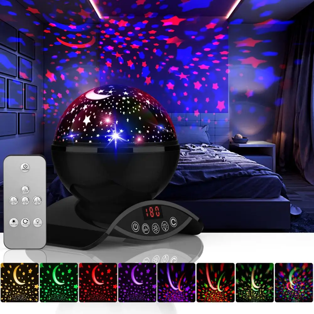 Elecstars LED светодио дный ночник детский вращающихся Star Сенсорный проектор