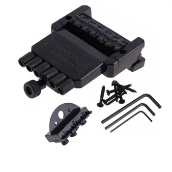 

1 Set 6 String Saddle Headless Guitar Bridge Tailpiece Black for Electric Guitar