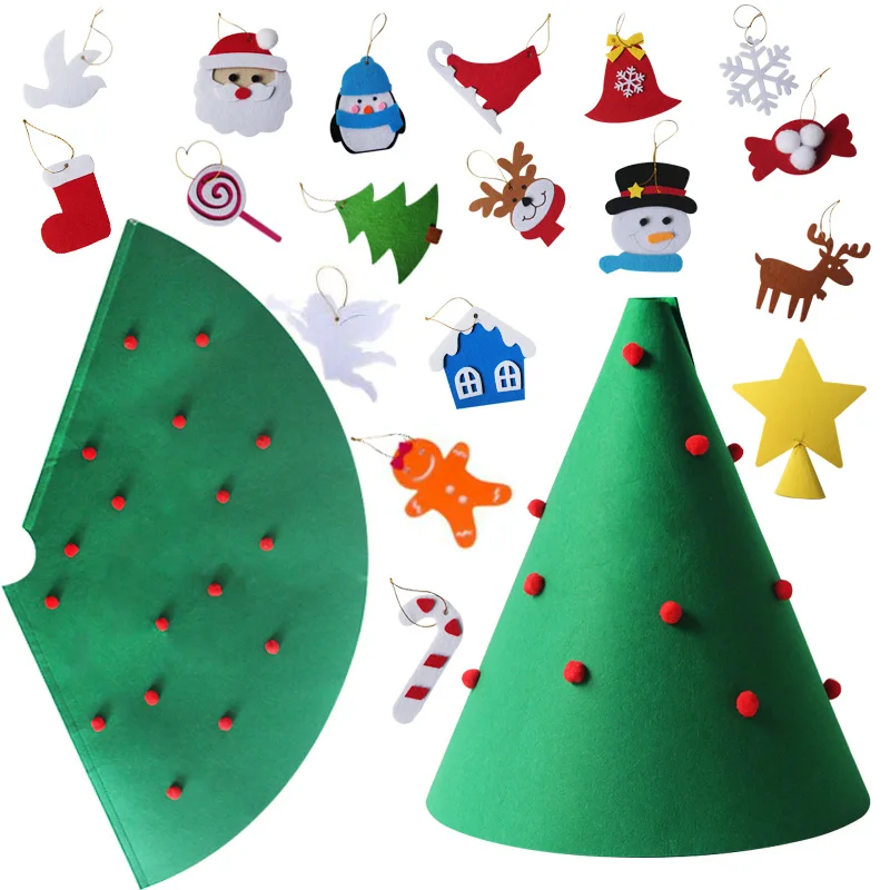 СВЕТОДИОДНЫЙ 3D DIY Войлок Рождественская елка Navidad рождественские украшения для дома Natal дети подарок на год игра керст дерево орнамент Декор