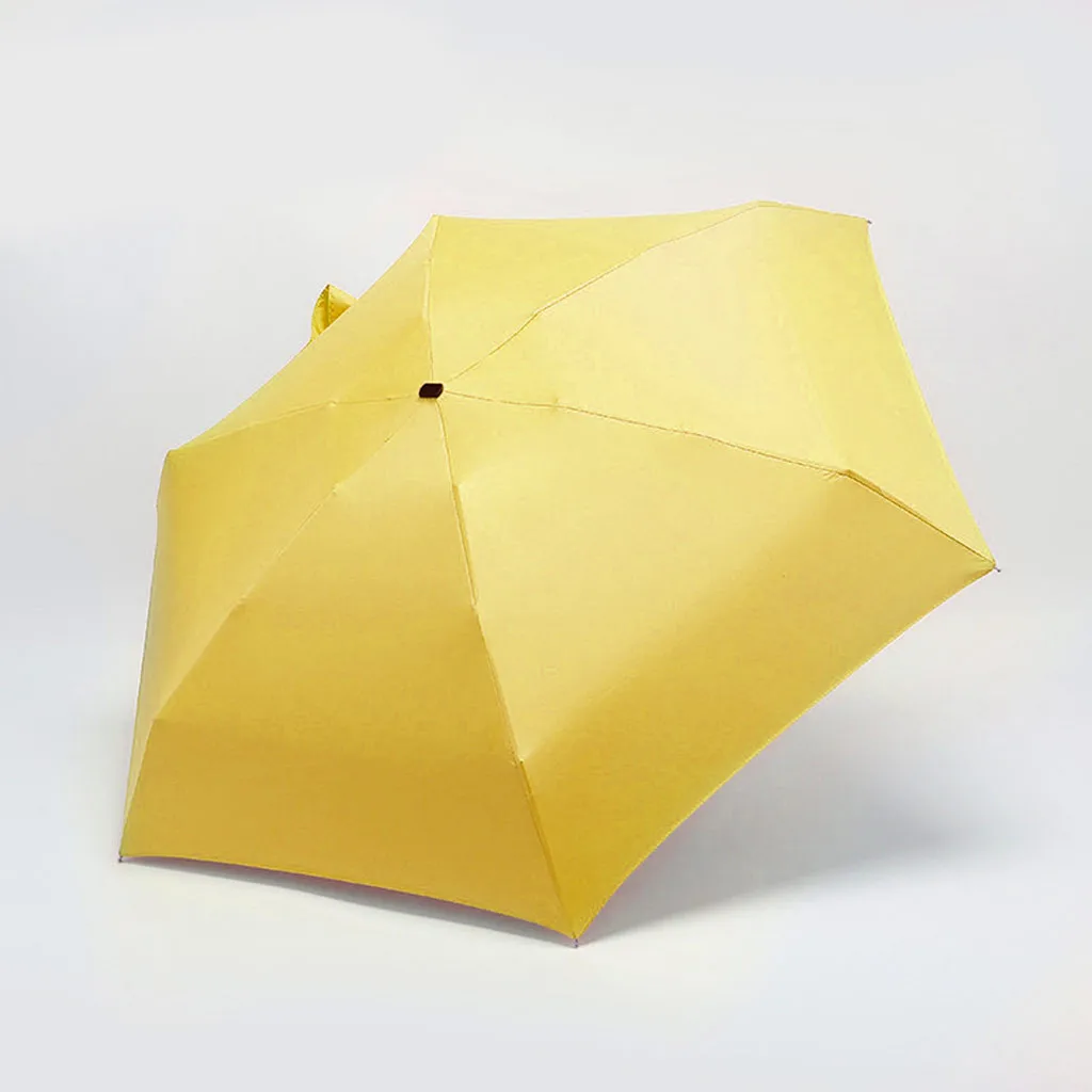 Плоский легкий зонтик складной зонт от солнца мини простой сплошной цвет Защита от солнца и дождя УФ