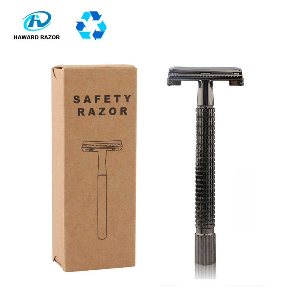 

HAWARD Razor Butterfly Safety Razor For Men Long Handle Double Edge Manual Shaving Razor Classic Shaver 10 Shaving Blades