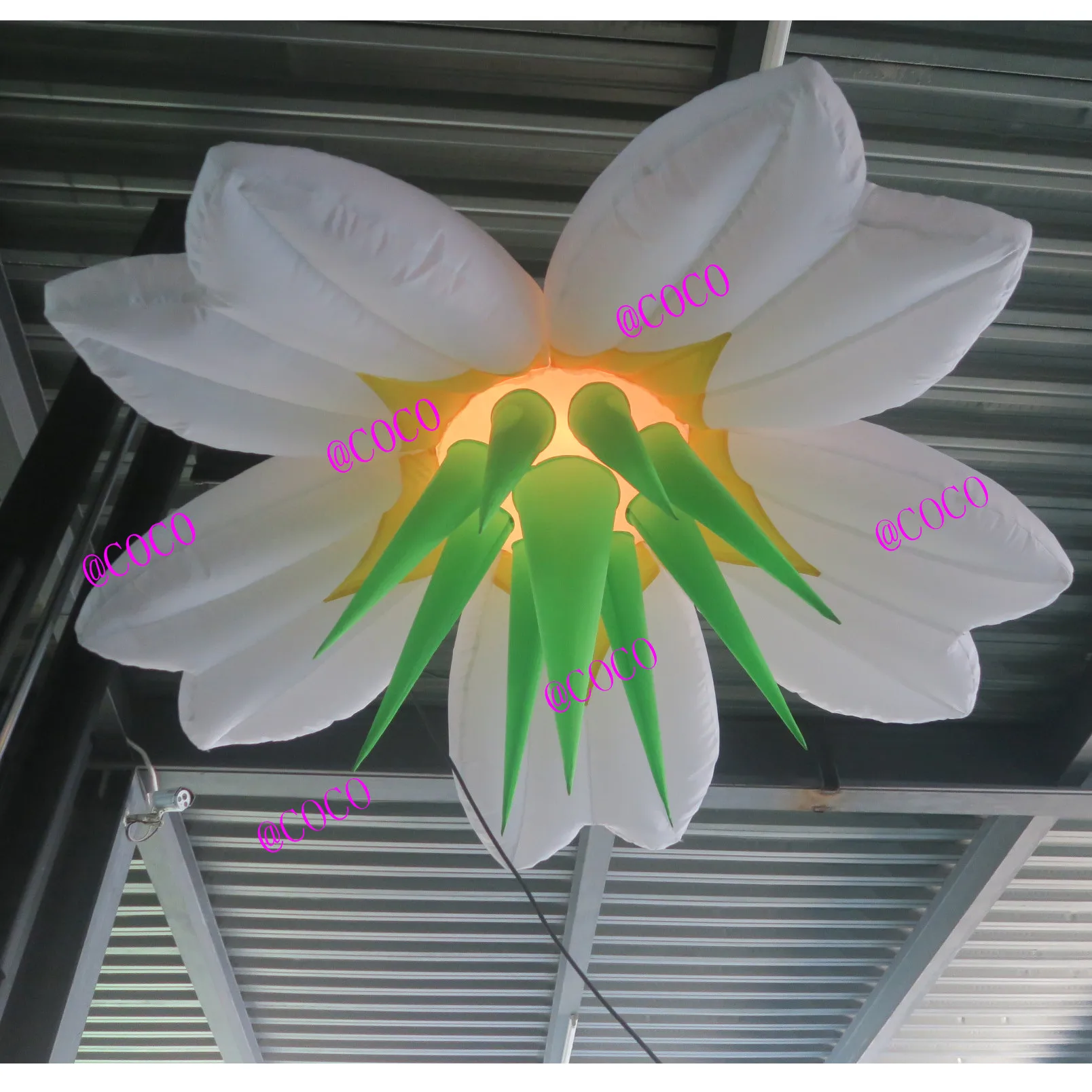 

free air ship to door! customized giant inflatable flower party stage wedding decoration with LED light