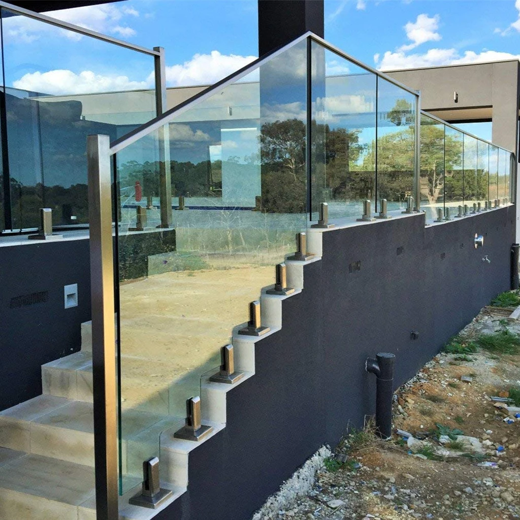 

Glass Spigot Pool Fence Frameless Balustrade Stair Handrail Post Clamp Deck Standing Hardware - Square