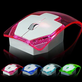 

New Colorful Luminous Wired Mouse Transparent Optical Mouse for Office Computers Notebooks DOM668