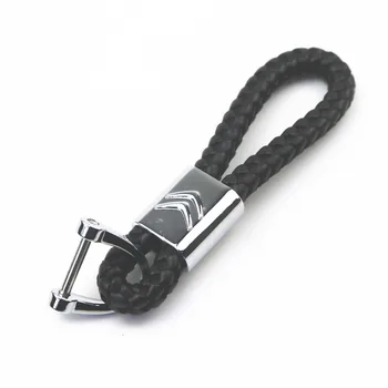 

Car Styling 3D Metal+Leather Emblem Car Key Ring Keychain Key Holder For Citroen C4 C5 C3 C2 C1 C4L Picasso Saxo