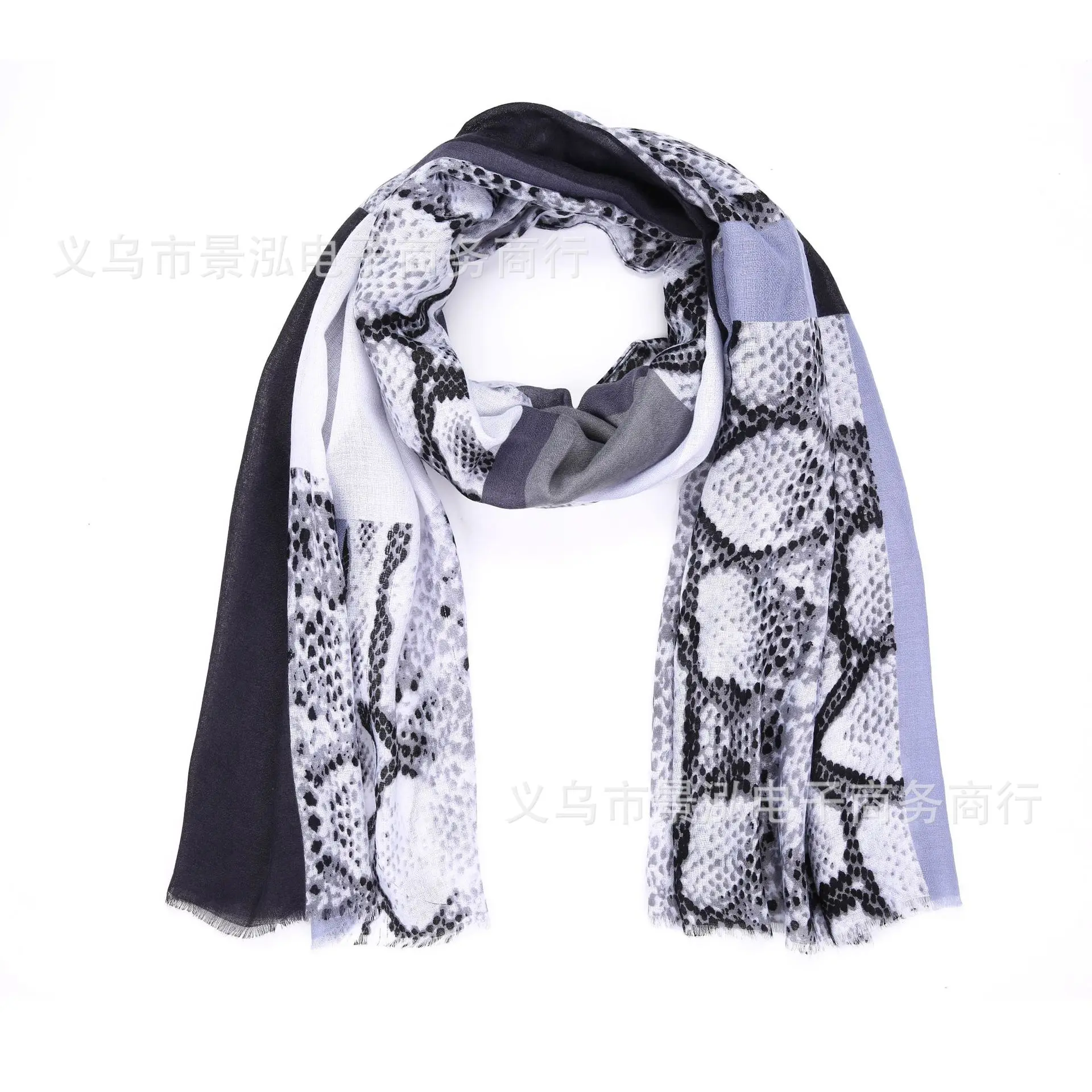 

New Style Large Snakeskin Stripes Joint Dacron Spring And Summer Days Thin Scarf Women's Export Scarf