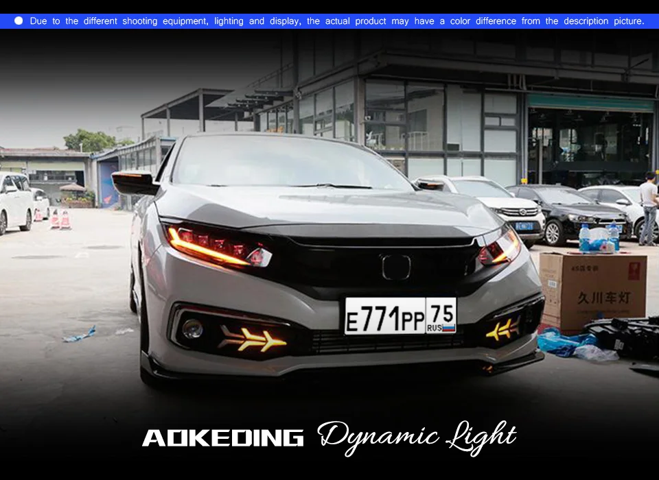 Головной фонарь для Honda CIVIC X G10- фары Противотуманные фары Дневные ходовые огни DRL H7 светодиодный Биксеноновая лампа автомобильные аксессуары