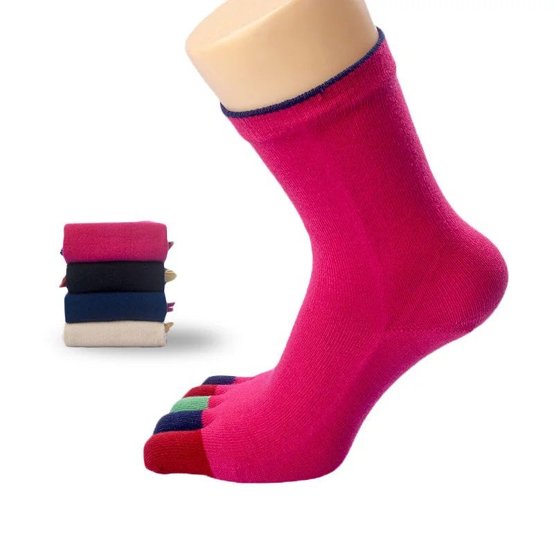 VERIDICAL/модные женские носки с пальцами; полосатые носки с пятью пальцами; хлопковые короткие носки с белыми травками; harajuku meias feminino; 5 пар/лот