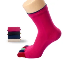 VERIDICAL/модные женские носки с пальцами; полосатые носки с пятью пальцами; хлопковые короткие носки с белыми травками; harajuku meias feminino; 5 пар/лот