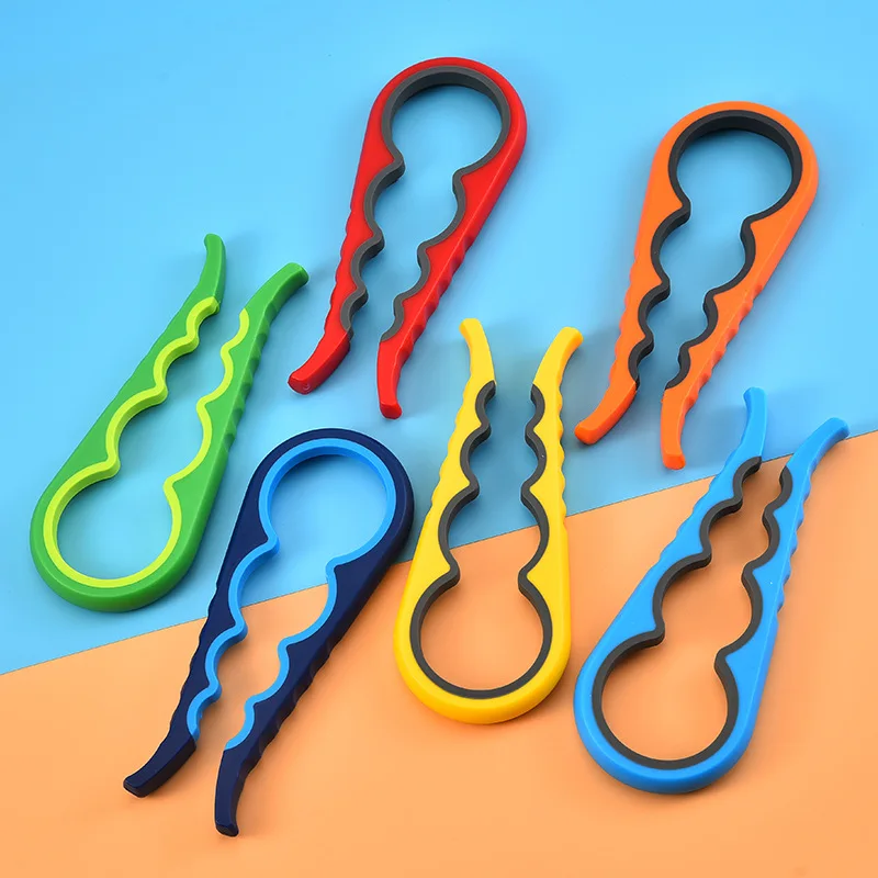 Nuevo 1PC 4 en 1 jarra con tapa de rosca de botella abridor Manual antideslizante giro botella de tapa de lanzador abrelatas cocina Gadget