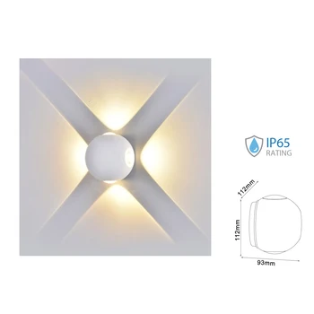 

V-TAC LD8551N LED wall sconce lamp spherical ball 4 X1W 4000K White casing lighting 4 sides IP65 SKU-8552