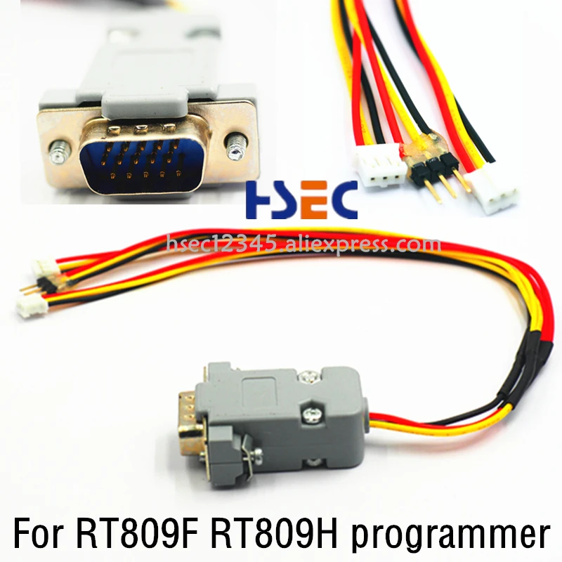 

free shipping VGA cable to 3-pin and 3-hole serial upgrade line print message line wire for RT809H RT809F programmer