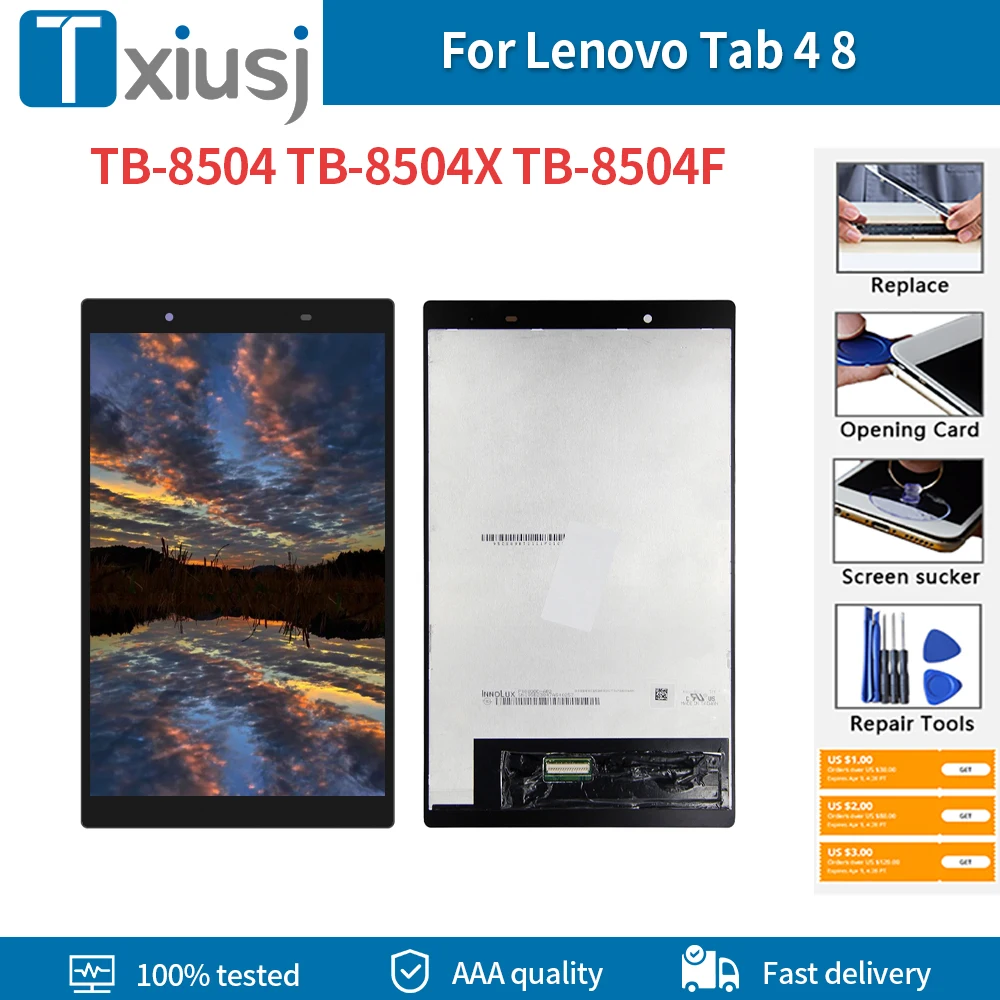 8,0 para Lenovo Tab 4 LCD TB-8504 TB-8504F TB-8504N TB-8504X TB-8504P pantalla LCD pantalla táctil de cristal de la Asamblea herramientas libres