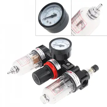 

Plastic AC-2000 Air Compressor 0-1.0mpa Adjustable Three Union Oil Water Separator Regulator PT1/4(mm) Caliber with Gauge