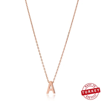 

925 Silver Sterling Alphabet Pendant All letter Charm is Available Silver Letter Necklace Handmade in Turkey
