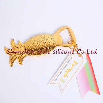 

200pcs/lot New 2017 Gold Pineapple Bottle Opener Wedding Bridal Shower Party Favor guest gift presents