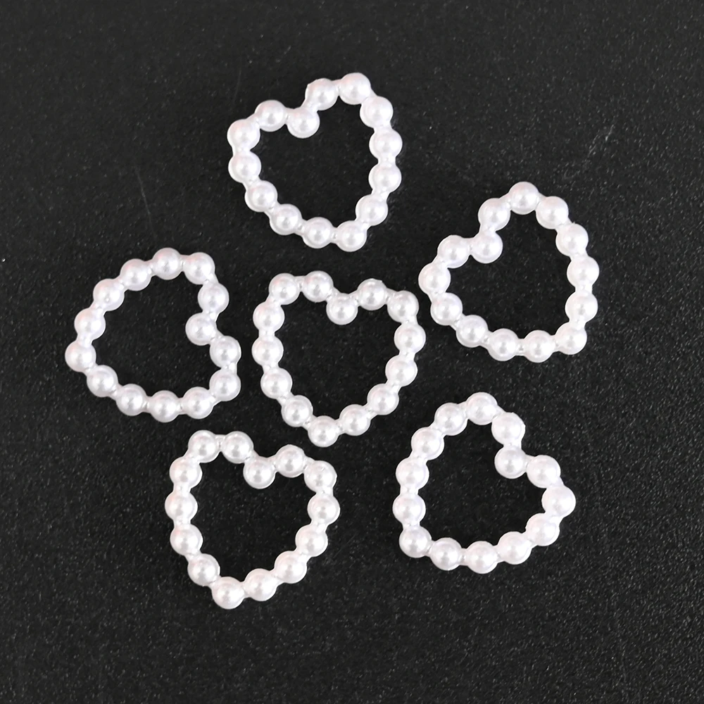 Hollow Heart Pearl Nail Art Charms White Pink Pearl Round Nail Parts  Flatback 3D Kawaii Jewelry DIY Manicure Decoration BES143 - AliExpress